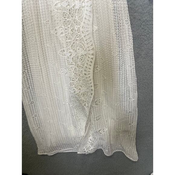 Soft Surroundings womens S white 3/4 sleeve crotchet maxi dress beach boho vneck - Picture 4 of 9